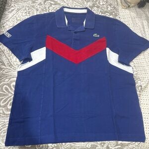 Lacoste polo style shirt, size five, with logos in good condition